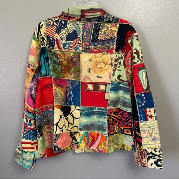 Colorful Patchwork Jean Jacket - Picture 5 of 10